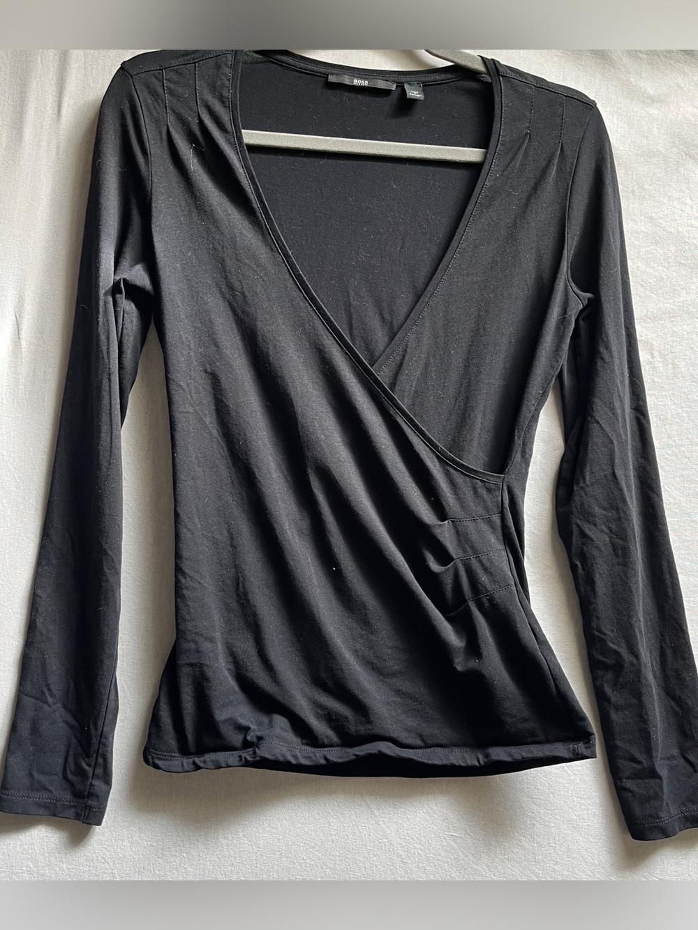 Hugo Boss Long-Sleeve Wrap-Style Top XS